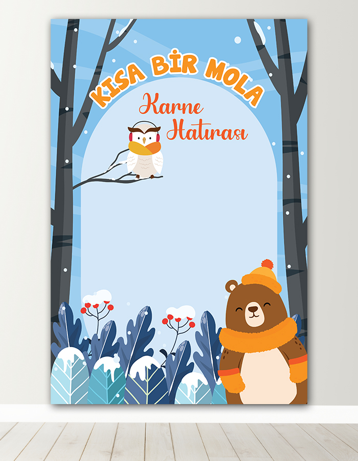 Kısa Bir Mola Karne Hatırası Fotoğraf Panosu Branda 100x150