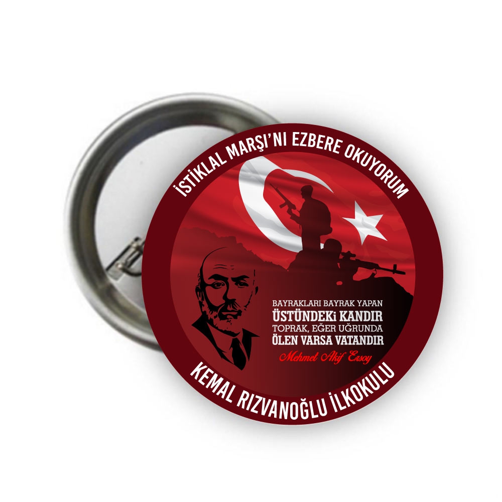 İstiklal Marşını Ezbere Okuyorum Rozeti