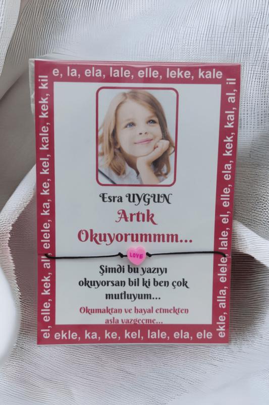 Artık Okuyorum Fotoğraflı İsimli Şans Bilekliği