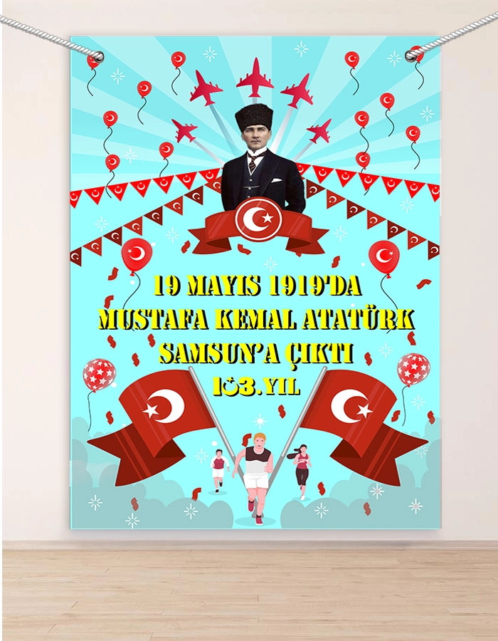 19 Mayıs Hatıra Fotoğraf Panosu Branda 150x200