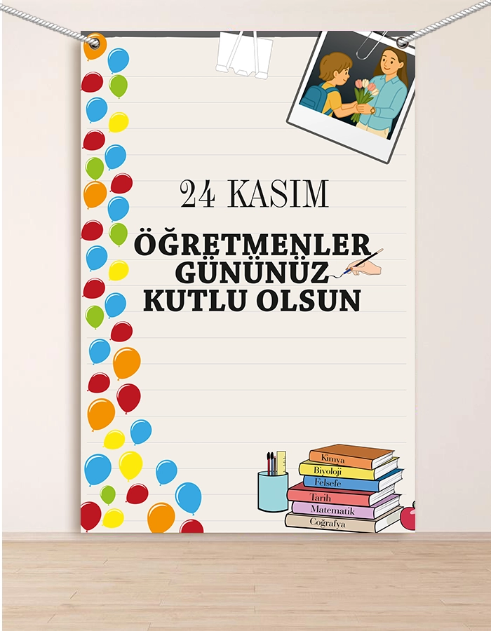 Öğretmenler Günü Hatırası Fotoğraf Branda 150x200