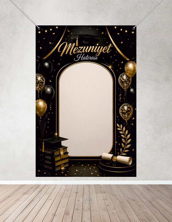 Mezuniyet Hatırası Fotoğraf Panosu Branda 100x150