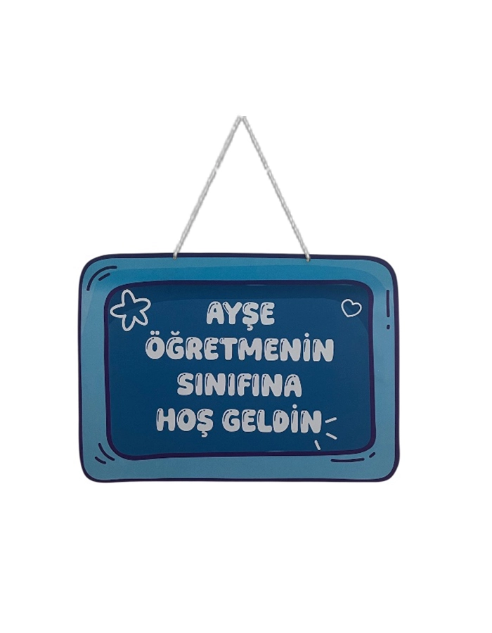 Öğretmenin Sınıfına Hoş Geldiniz Ahşap Kapı Panosu