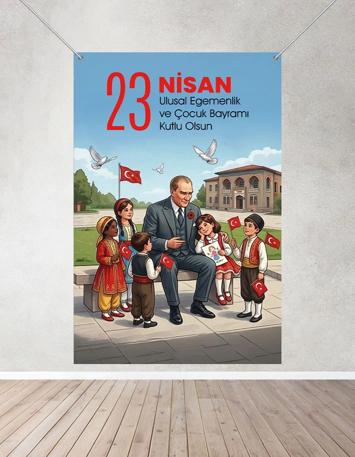 23 Nisan Hatırası Branda Afişi 100x150