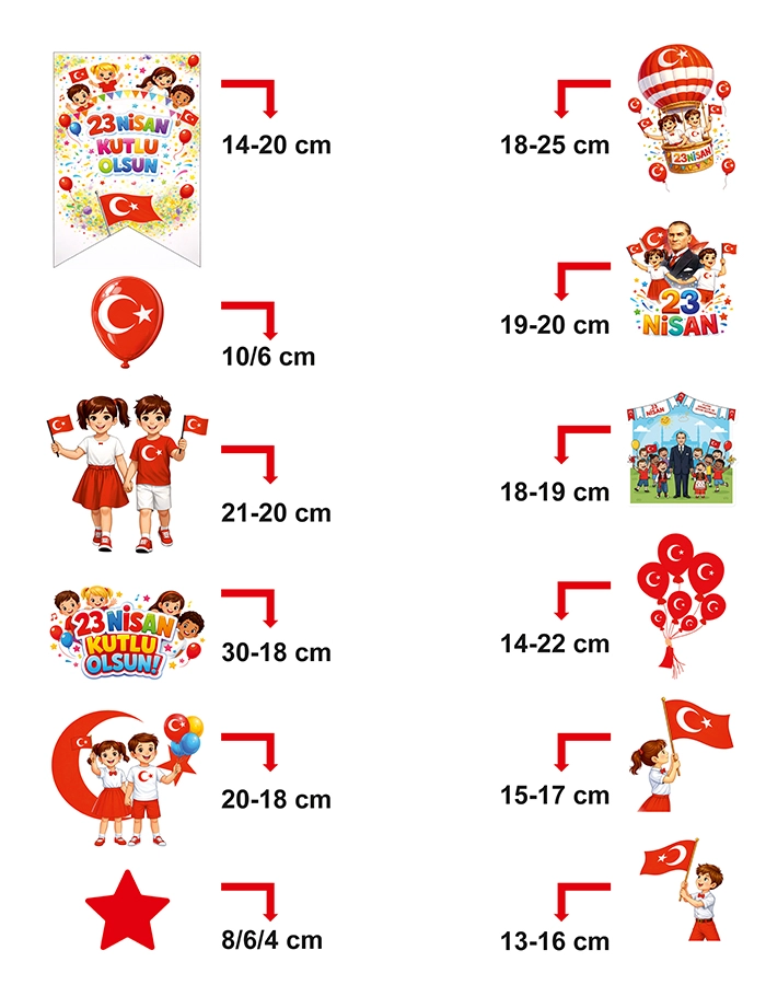 23 Nisan Karton Pano Seti – Sınıf ve Etkinlik Dekoru