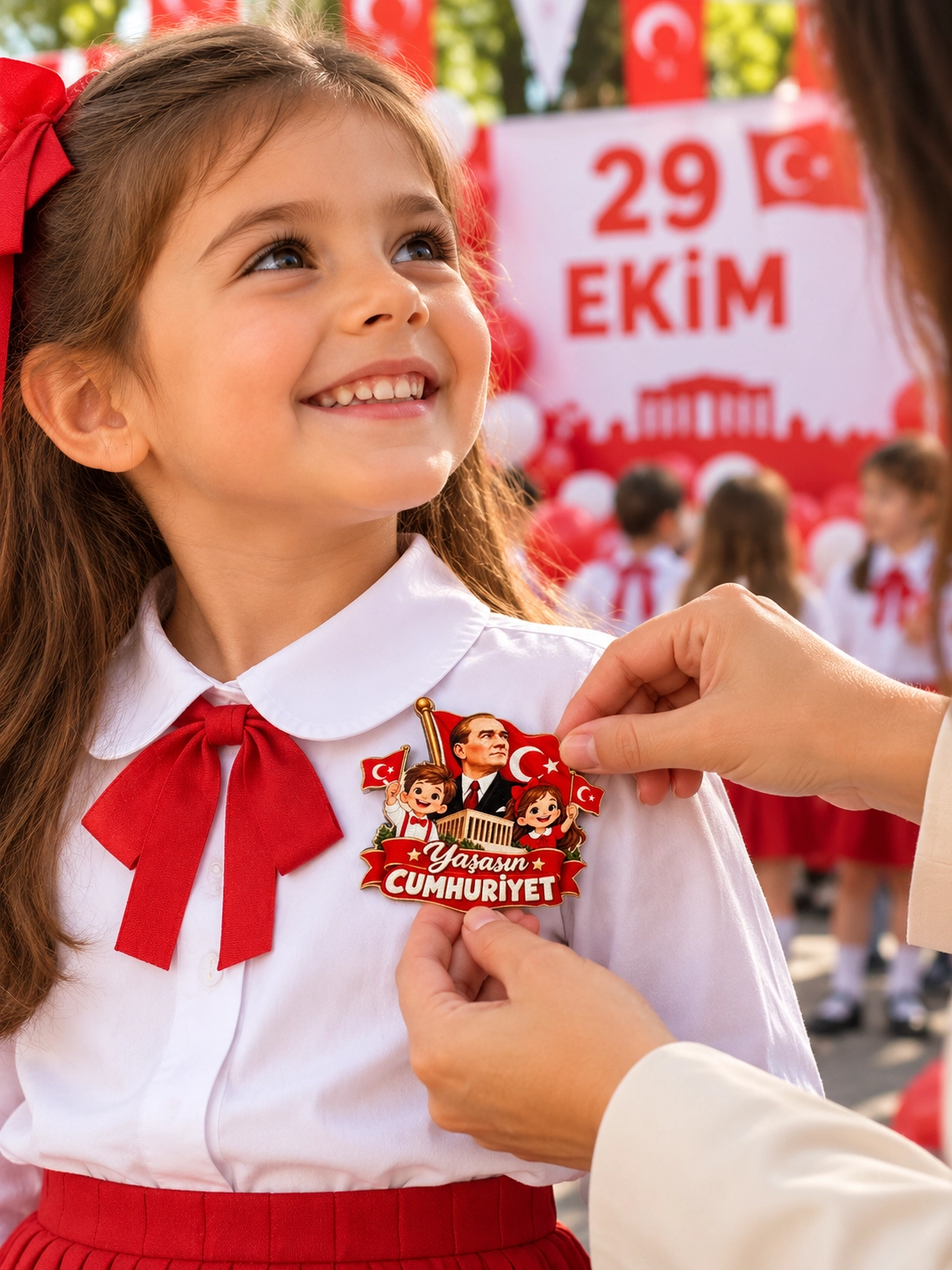 Ahşap 29 Ekim Cumhuriyet Bayramı Yaka Rozeti 5’li Set