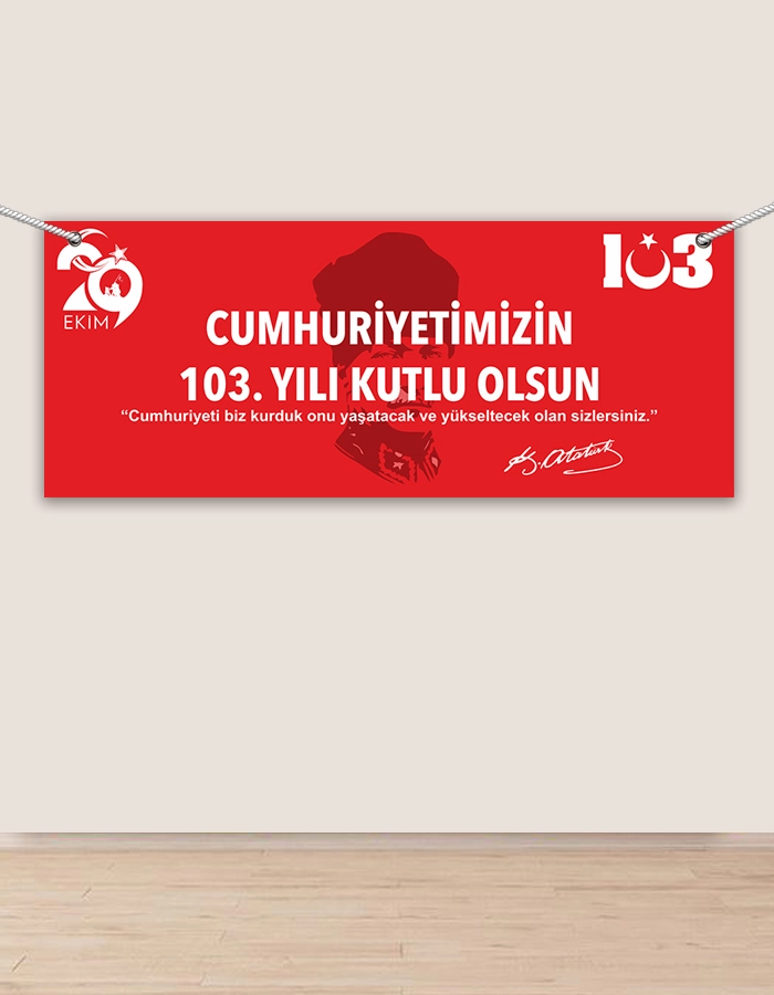 Cumhuriyet Bayramı Afişi Branda 