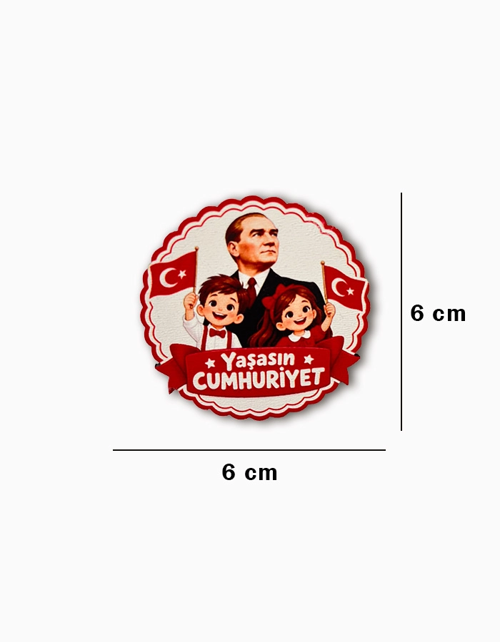 Ahşap 29 Ekim Cumhuriyet Bayramı Yaka Rozeti 5’li Set