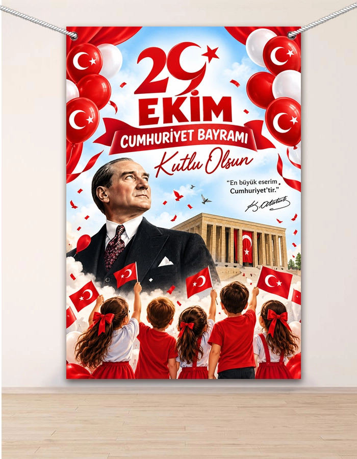 29 Ekim Cumhuriyet Bayramı Hatıra Fotoğraf Panosu 100x150
