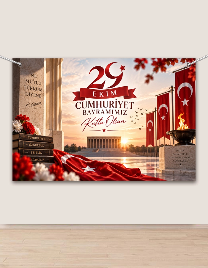 29 Ekim Cumhuriyet Bayramı Hatıra Fotoğraf Panosu 100x150