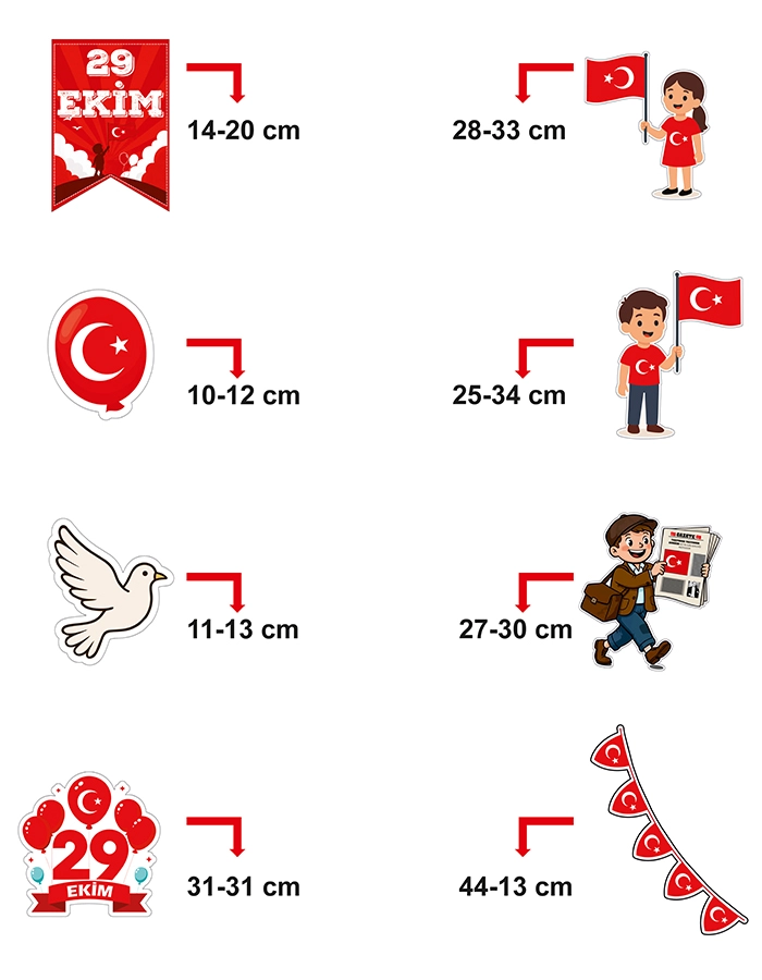 29 Ekim Karton Pano Seti – Sınıf ve Etkinlik Dekoru