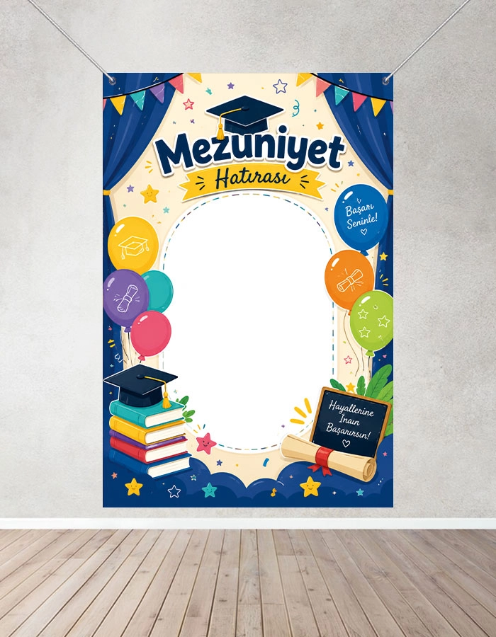 Mezuniyet Hatırası Fotoğraf Panosu Branda 160x200