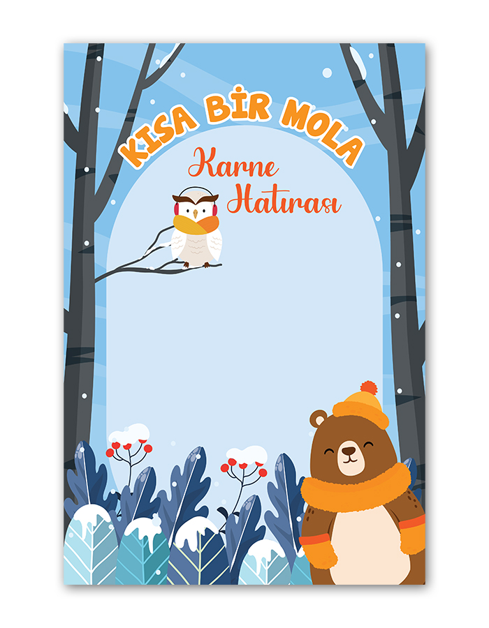 Kısa Bir Mola Karne Hatırası Fotoğraf Panosu Branda 100x150