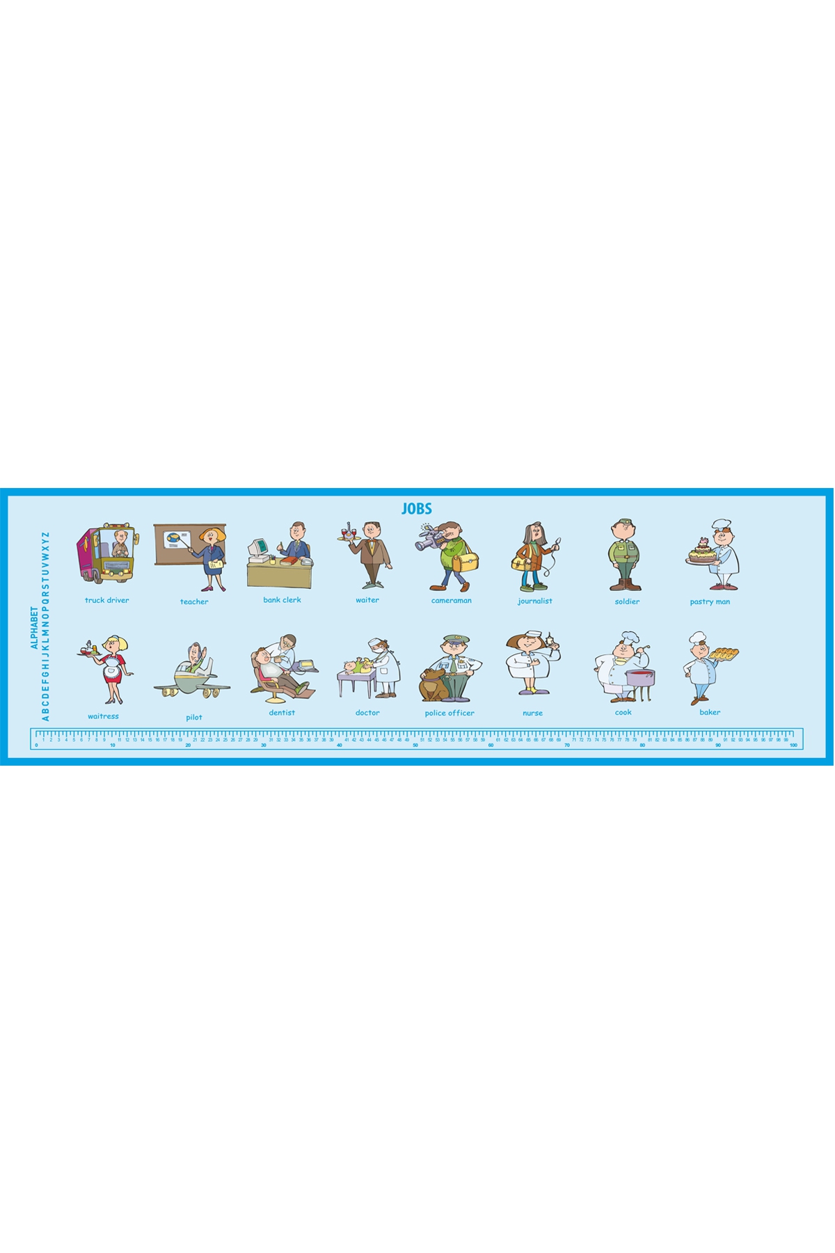 Gizil Öğrenme Okul Sırası Folyo Kaplama Sticker - İngilizce Meslekler
