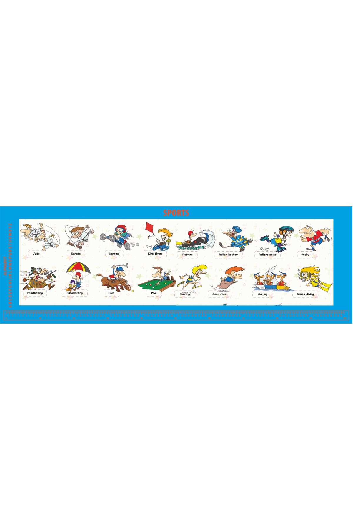 Gizil Öğrenme Okul Sırası Folyo Kaplama Sticker - İngilizce Sporlar
