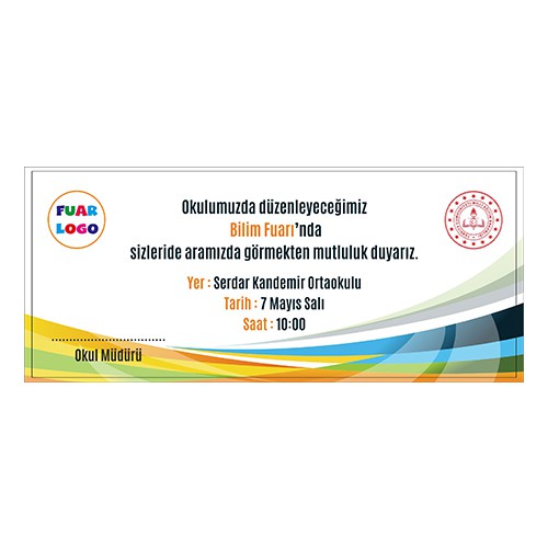 Bilim Fuarı Davetiye 4 (9x21 - Zarflı)