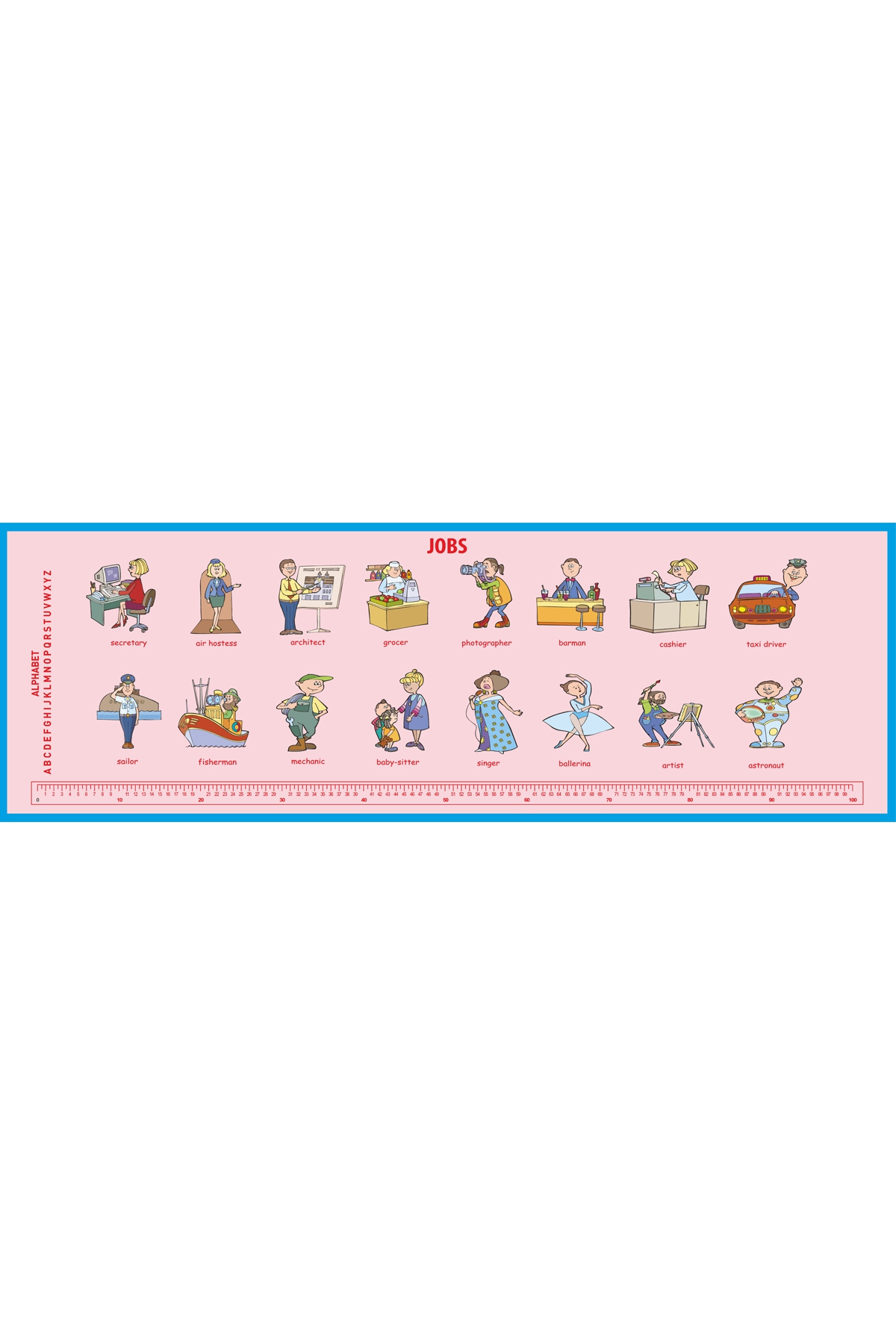 Gizil Öğrenme Okul Sırası Folyo Kaplama Sticker - İngilizce Meslekler