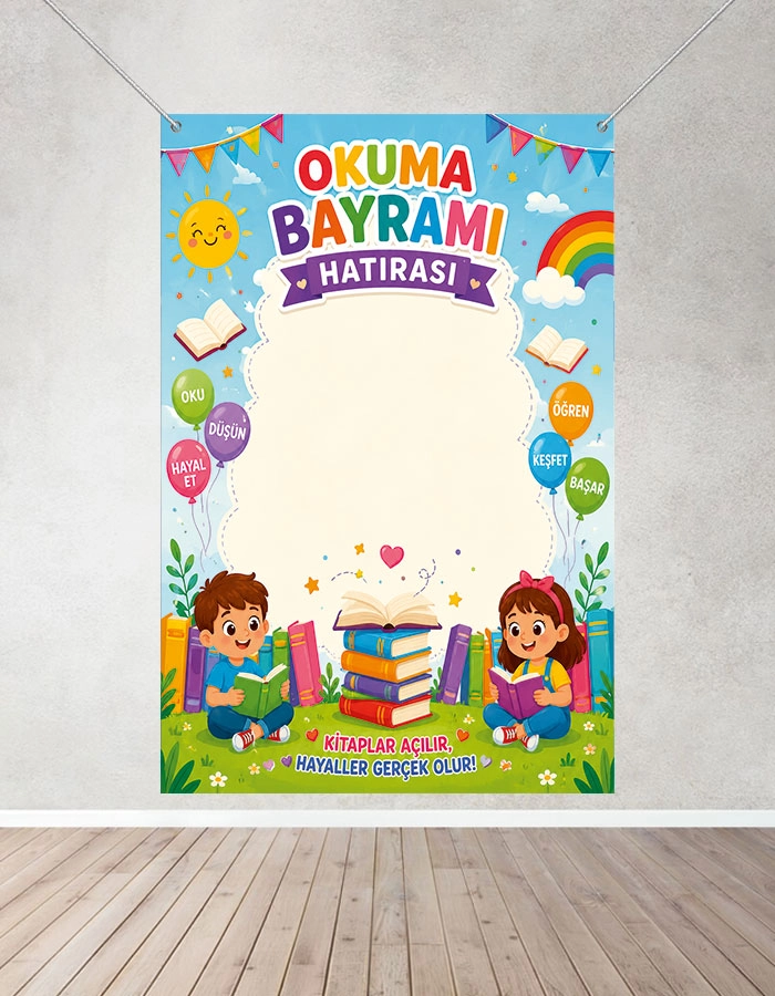 Okuma Bayramı Hatırası Fotoğraf Panosu Branda 100x150
