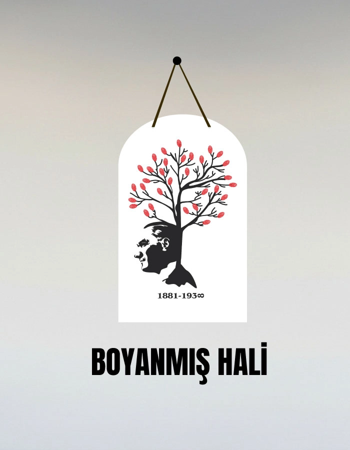 Cumhuriyet Ağacı Dekoratif Ahşap Tablo 35x50 Boyanabilir