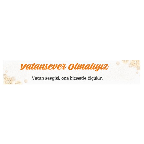 Değerler Eğitimi Kiriş Yazısı