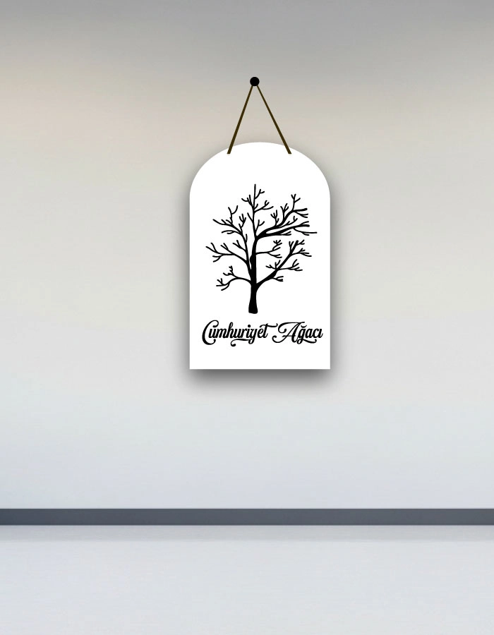 Cumhuriyet Ağacı Dekoratif Ahşap Tablo 35x50 Boyanabilir
