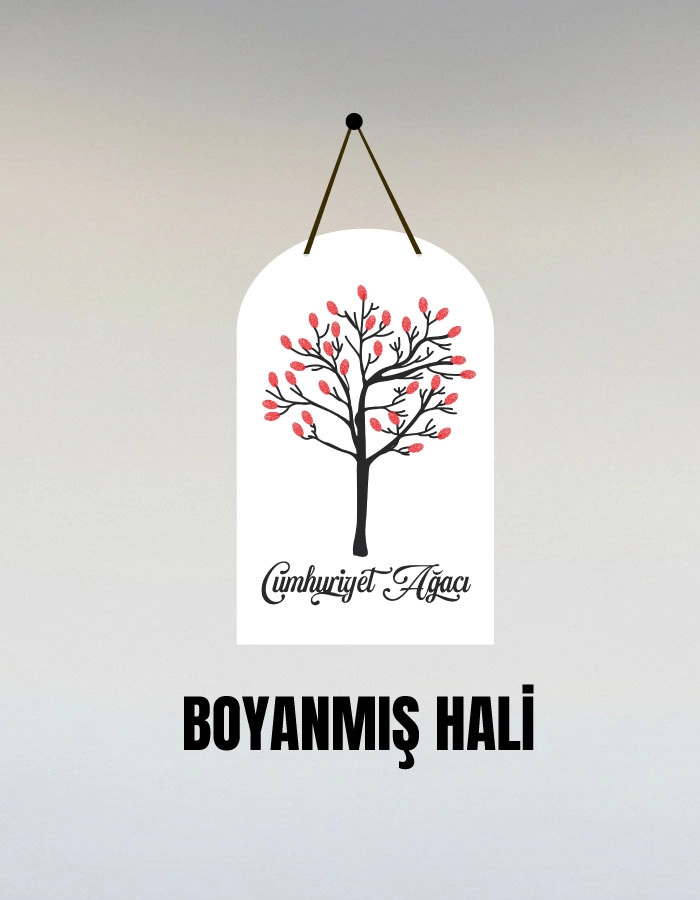 Cumhuriyet Ağacı Dekoratif Ahşap Tablo 35x50 Boyanabilir