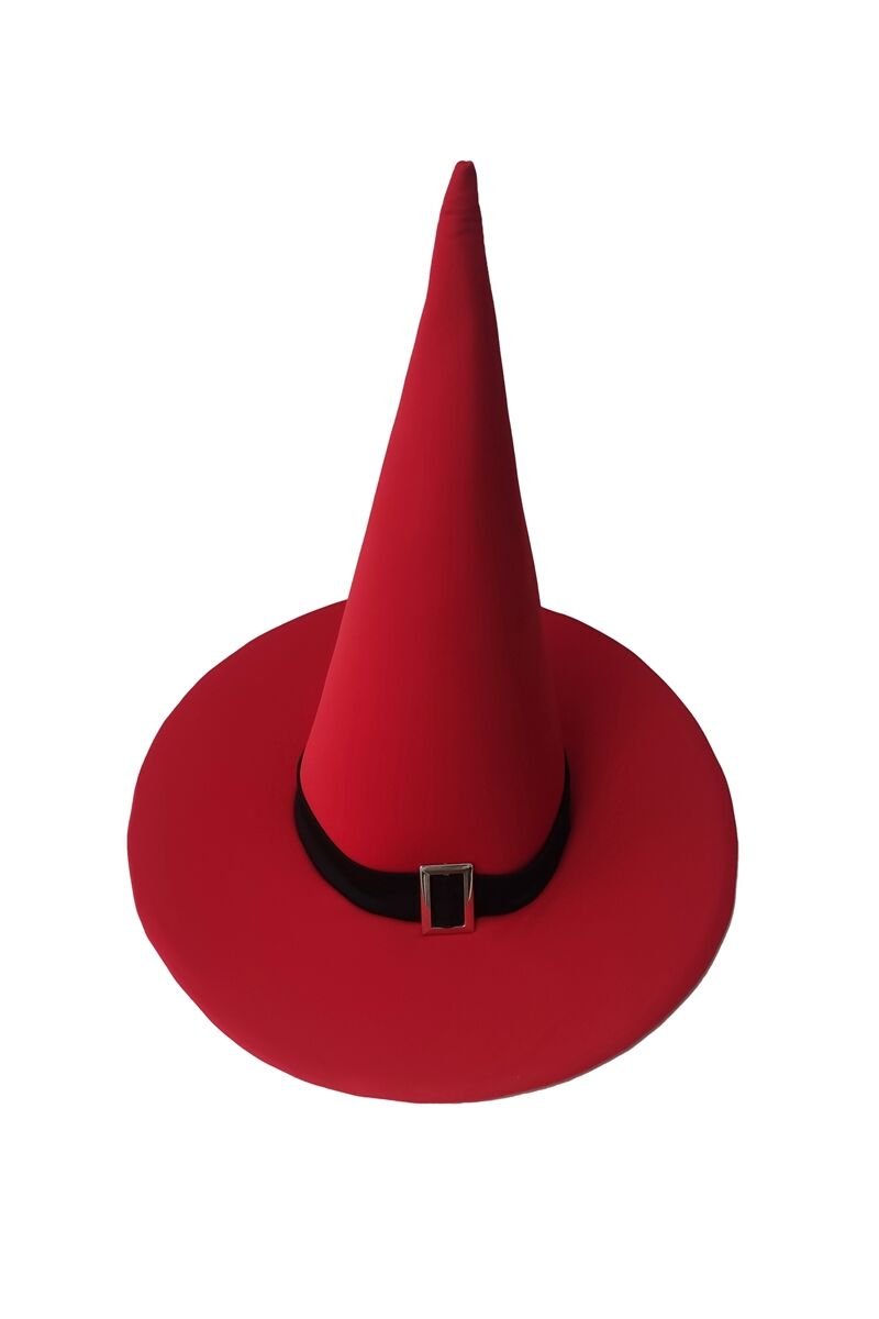 Cadı Şapkası Toka Detaylı Kırmızı