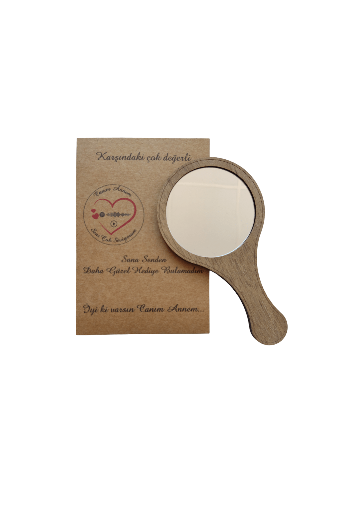 Anneler Günü Hediyesi Spotify Plaklı Ahşap Ayna