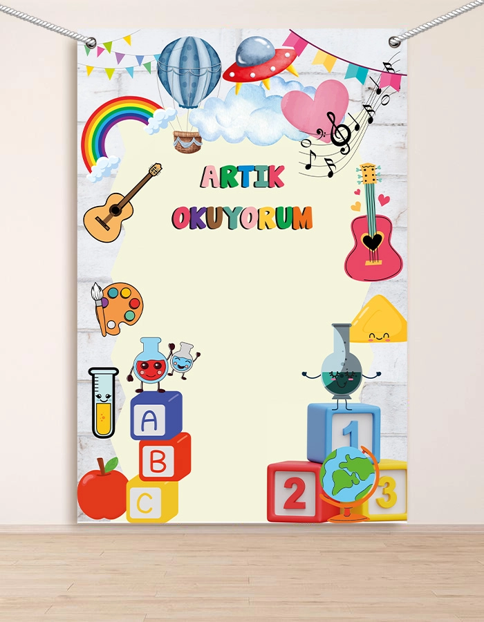 Artık Okuyorum Hatıra Fotoğraf Panosu Branda 100x150