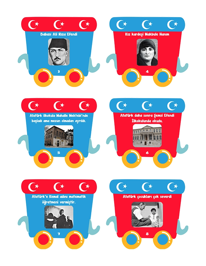 Ahşap Üzeri UV Baskı Atatürk’ün Hayatı Treni 15 Parça