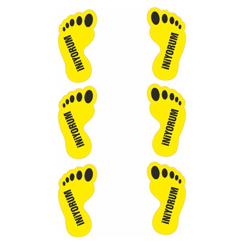 Ayak İzi Sticker (20 Çift - Yazılacak Kelimeyi Siz Belirleyin)