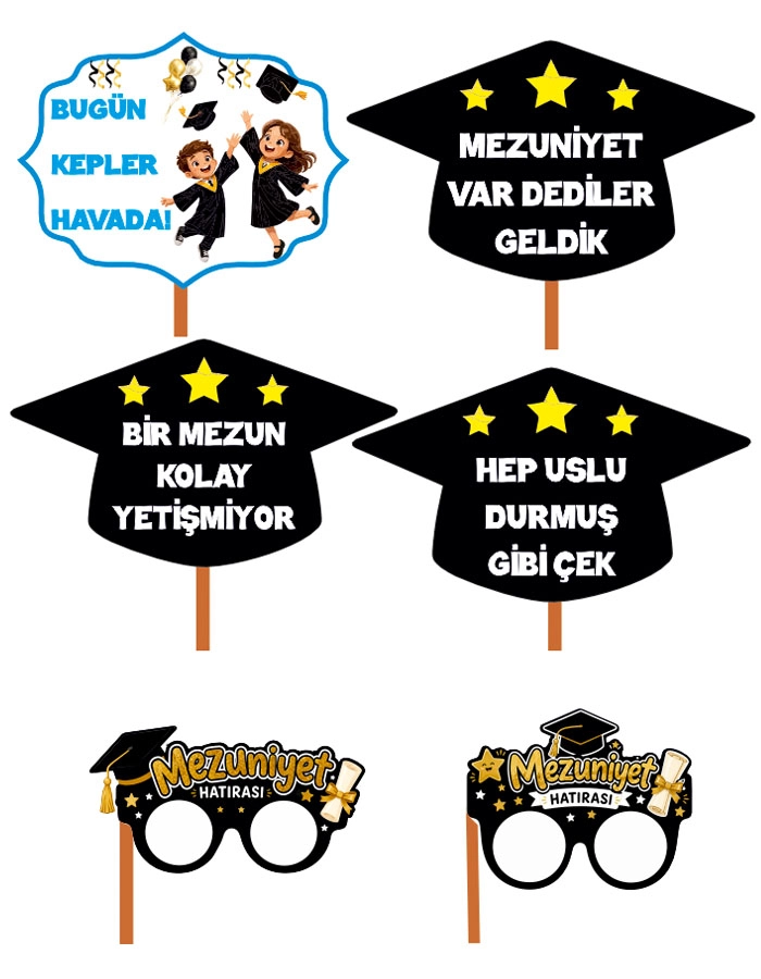 Mezuniyet Hatırası El Pankartı 6’lı Set