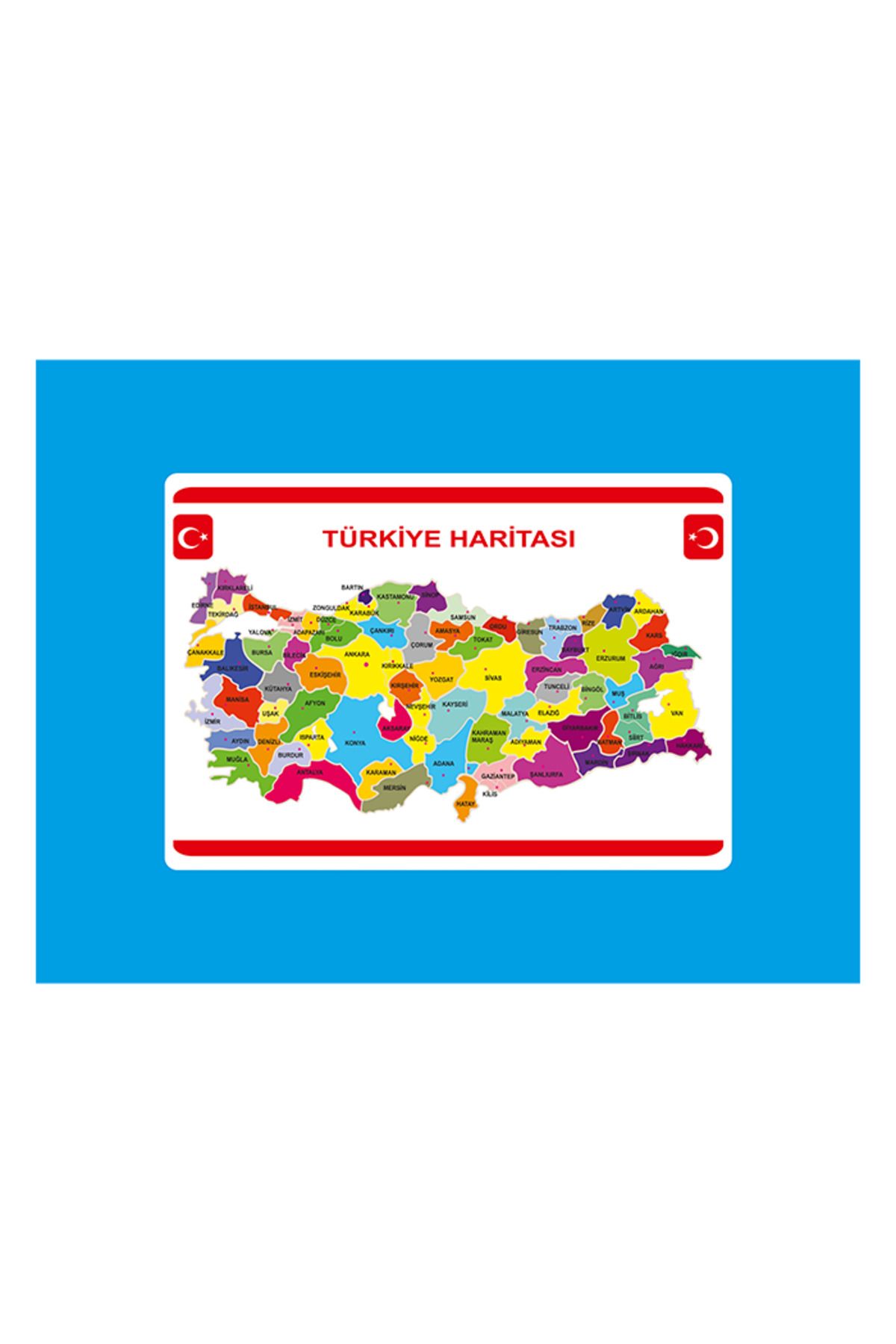 Gizil Öğrenme Türkiye Haritalı Öğretmen Masa Örtüsü