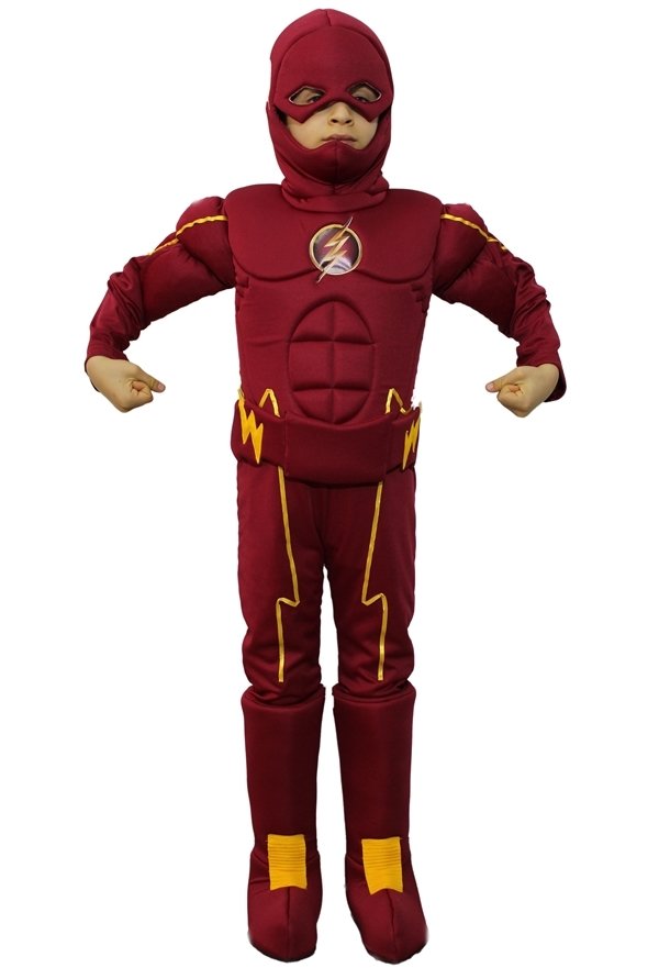 Flash Kostümü Kaslı Delüks