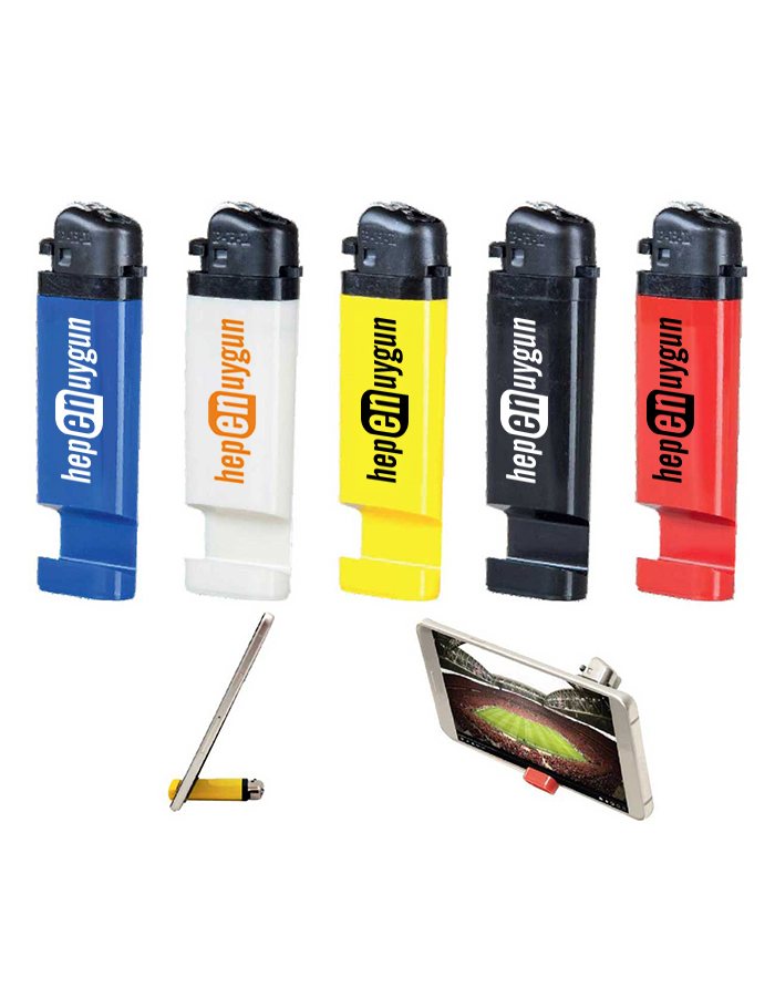 Firmanıza Özel Promosyon Telefon Standlı Taşlı Çakmak