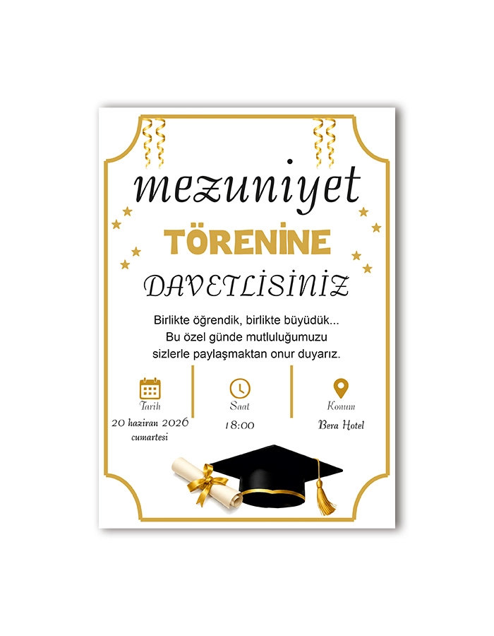 Yıl Sonu Mezuniyet Davetiyesi (A5)
