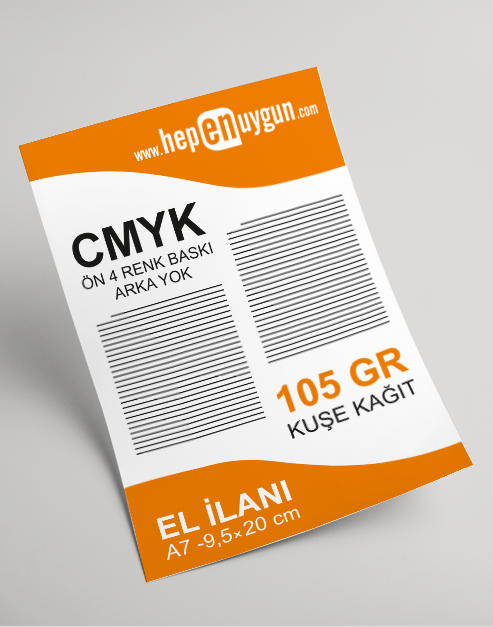 El İlanı A7  9,5x20 cm Tek Yön Renkli