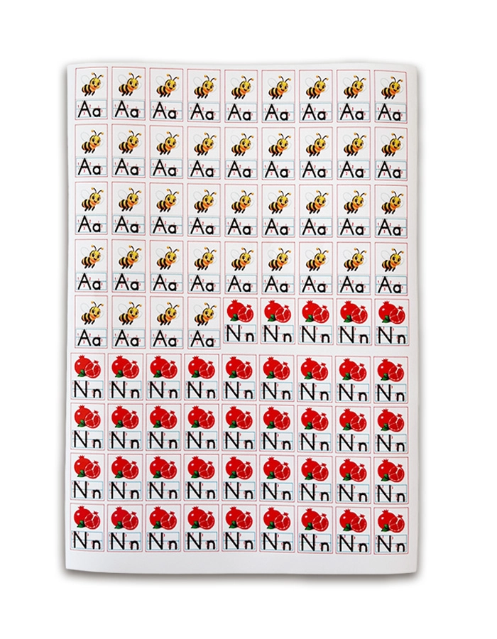 1. Grup (ANETİL) + 2. Grup (OKURIM) Harf ve Rakam Sticker Seti – Defter İçin Yapışkanlı