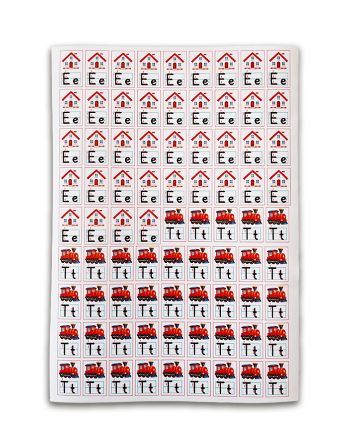 1. Grup (ANETİL) + 2. Grup (OKURIM) Harf ve Rakam Sticker Seti – Defter İçin Yapışkanlı