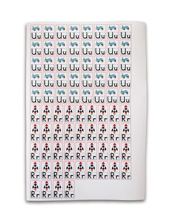 1. Grup (ANETİL) + 2. Grup (OKURIM) Harf ve Rakam Sticker Seti – Defter İçin Yapışkanlı