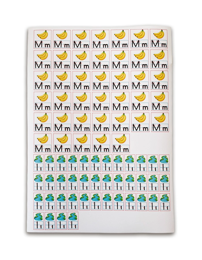 1. Grup (ANETİL) + 2. Grup (OKURIM) Harf ve Rakam Sticker Seti – Defter İçin Yapışkanlı