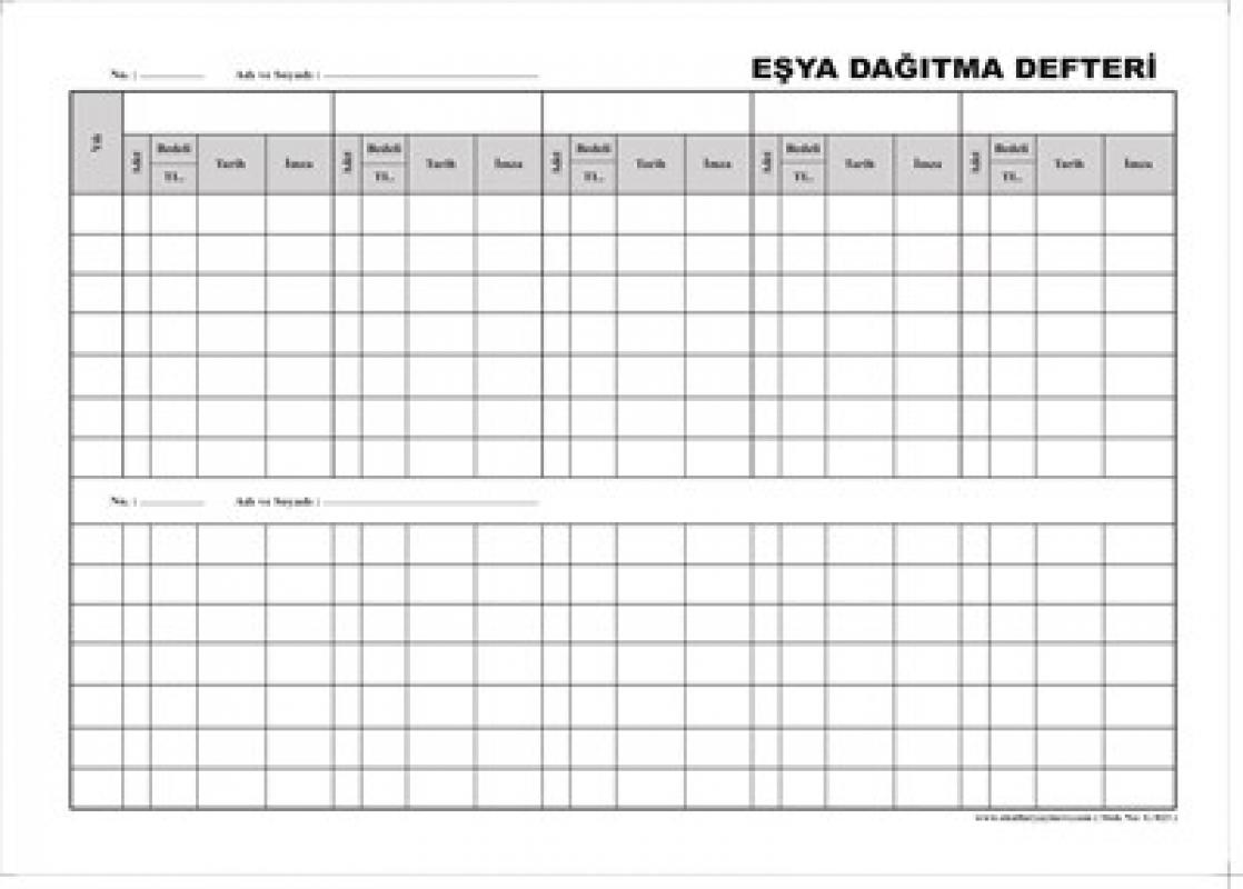 Eşya Dağıtım Defteri