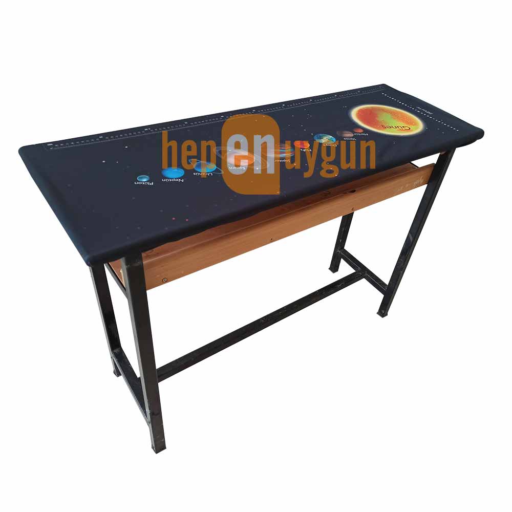 Gizil Öğrenme Baskılı Sıra Örtüsü - (Gezegenler)