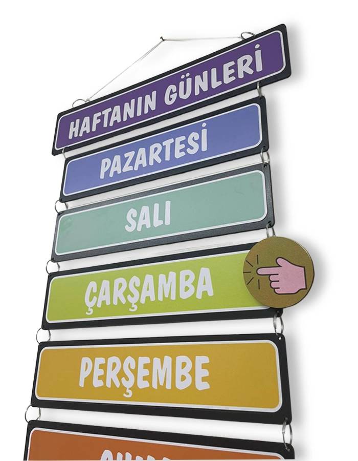 Ahşap Haftanın Günleri Panosu