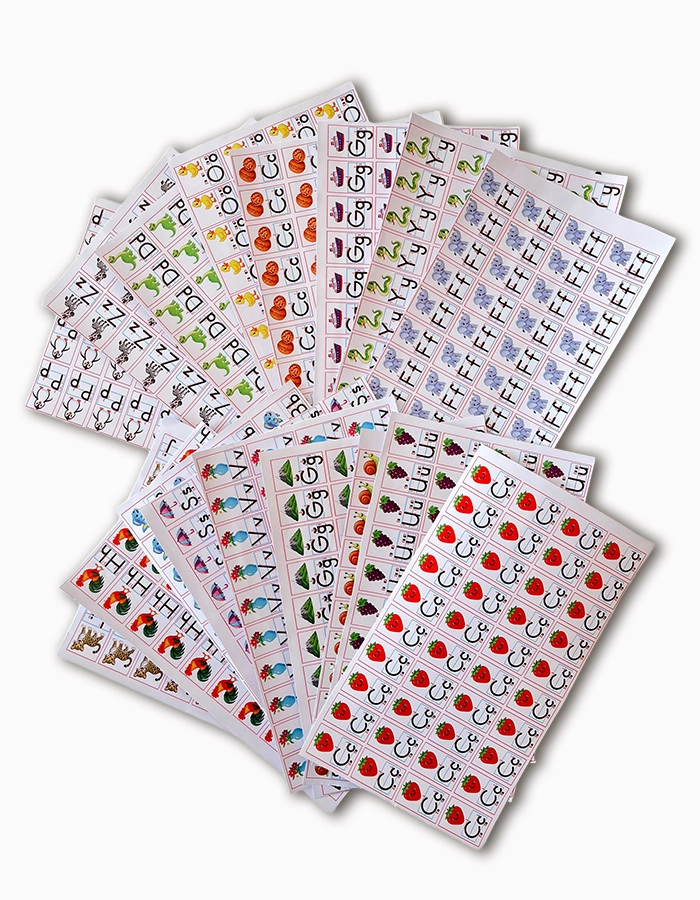 3., 4. ve 5.  Grup Harf Sticker Seti – Defter İçin Yapışkanlı