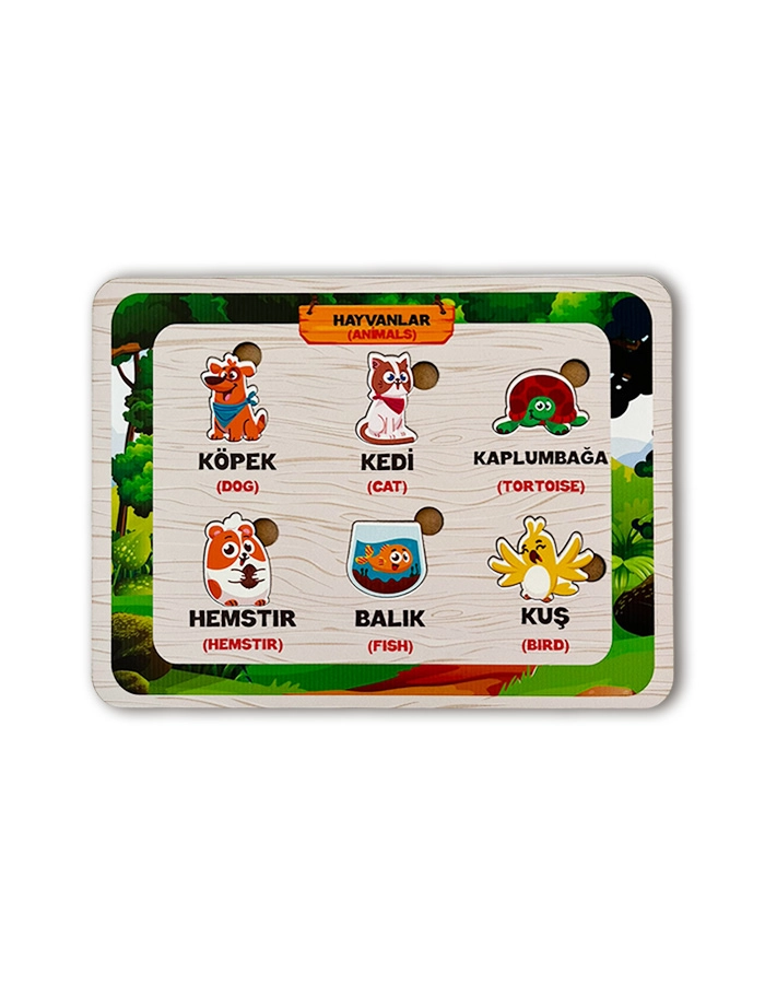 Ahşap Hayvanlar Eğitim Panosu
