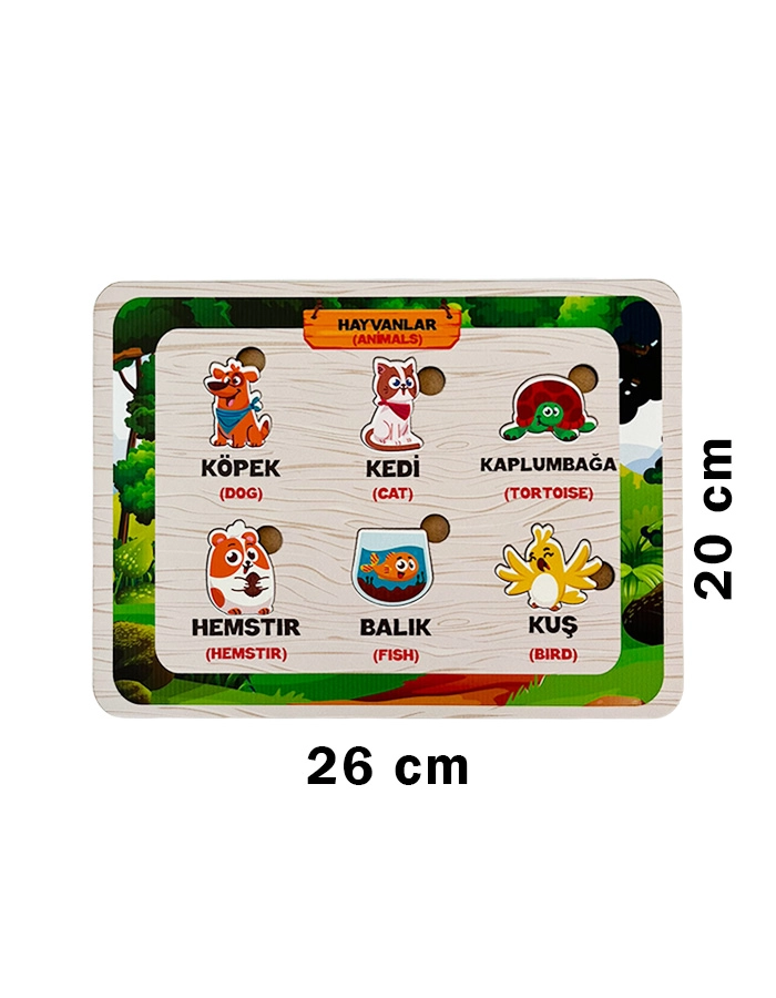 Ahşap Hayvanlar Eğitim Panosu