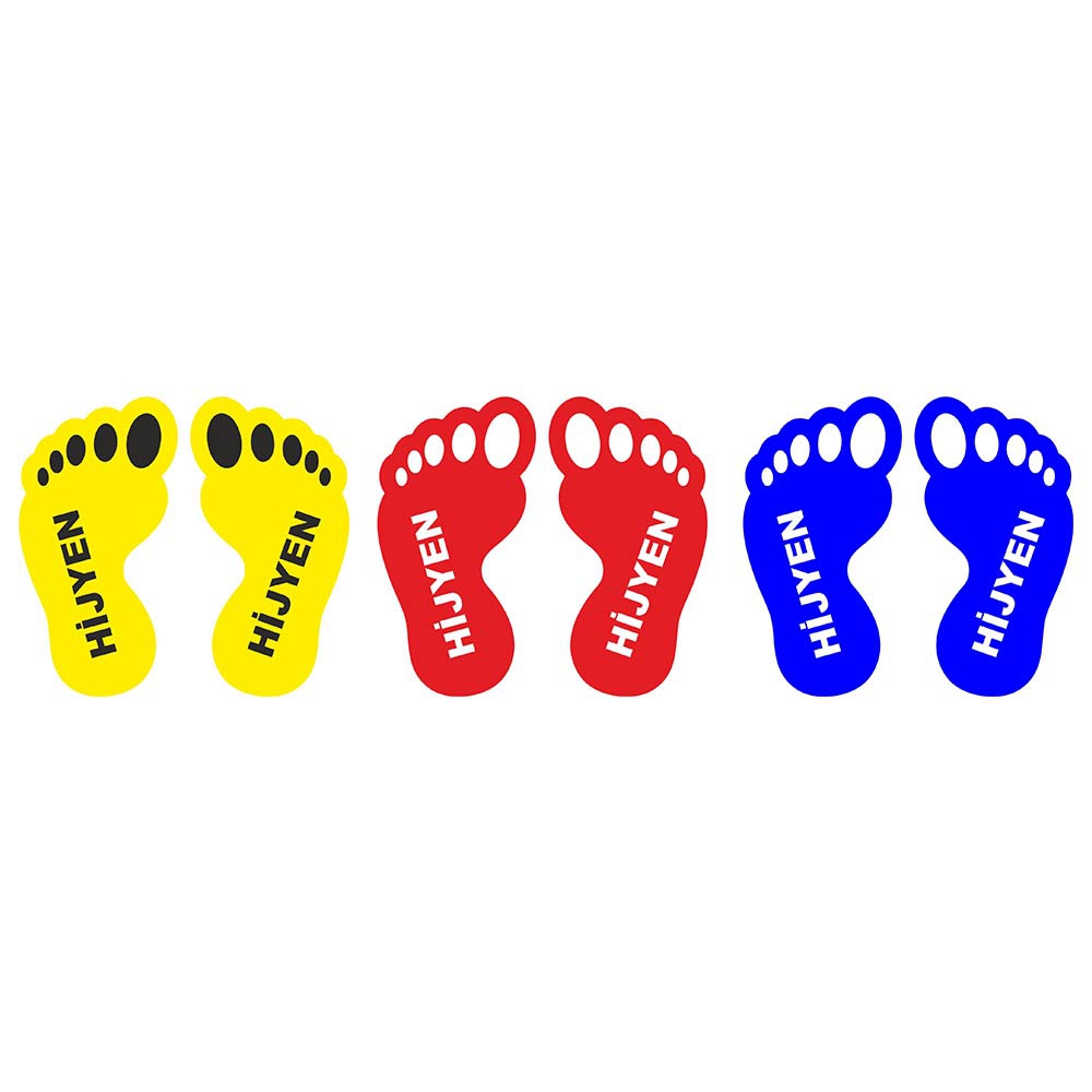 Hijyen Temalı Ayak İzi Sticker (20 Çift - Laminasyonlu)