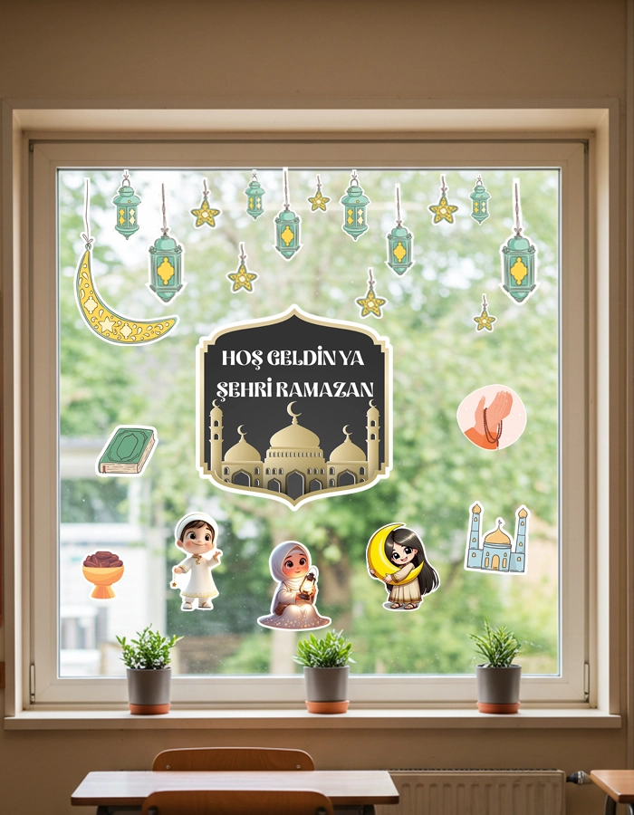 Hoşgeldin Ya Şehri Ramazan – Dekoratif Pencere ve Duvar Sticker Seti
