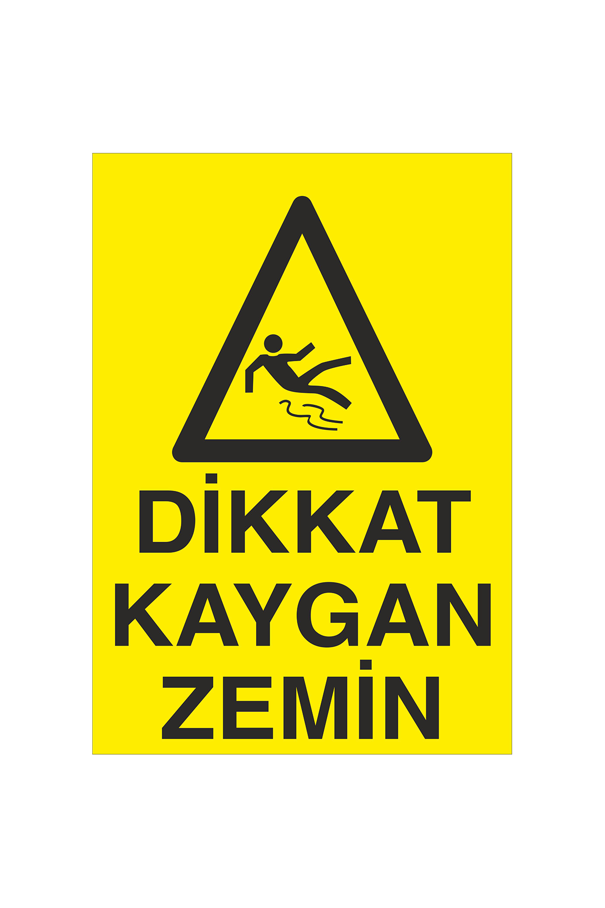 İş Güvenliği Levhası Sticker - Dikkat Kaygan Zemin 